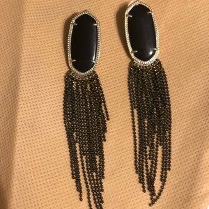 Kendra Scott black and gold fringe earrings